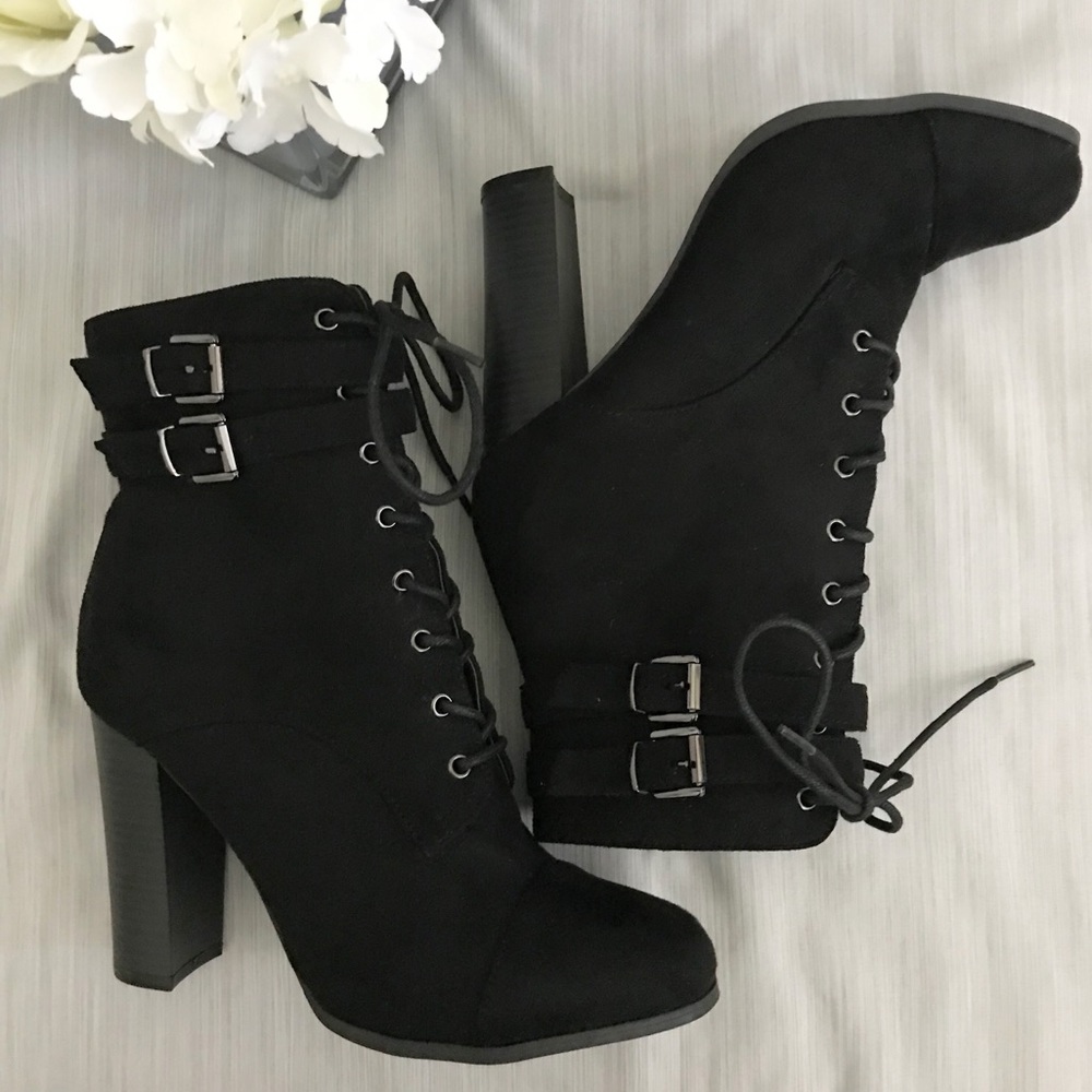 Lace Up Heeled Boots | Over the Ankle